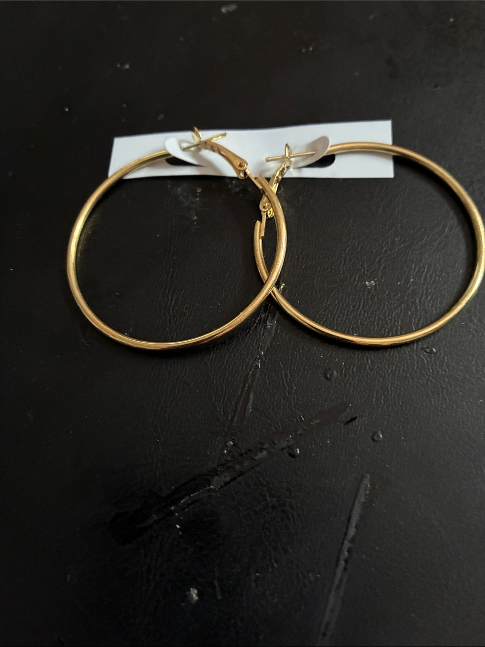 Fashion Jewelry Gold Hoop Earrings - Shiny Gold Finish